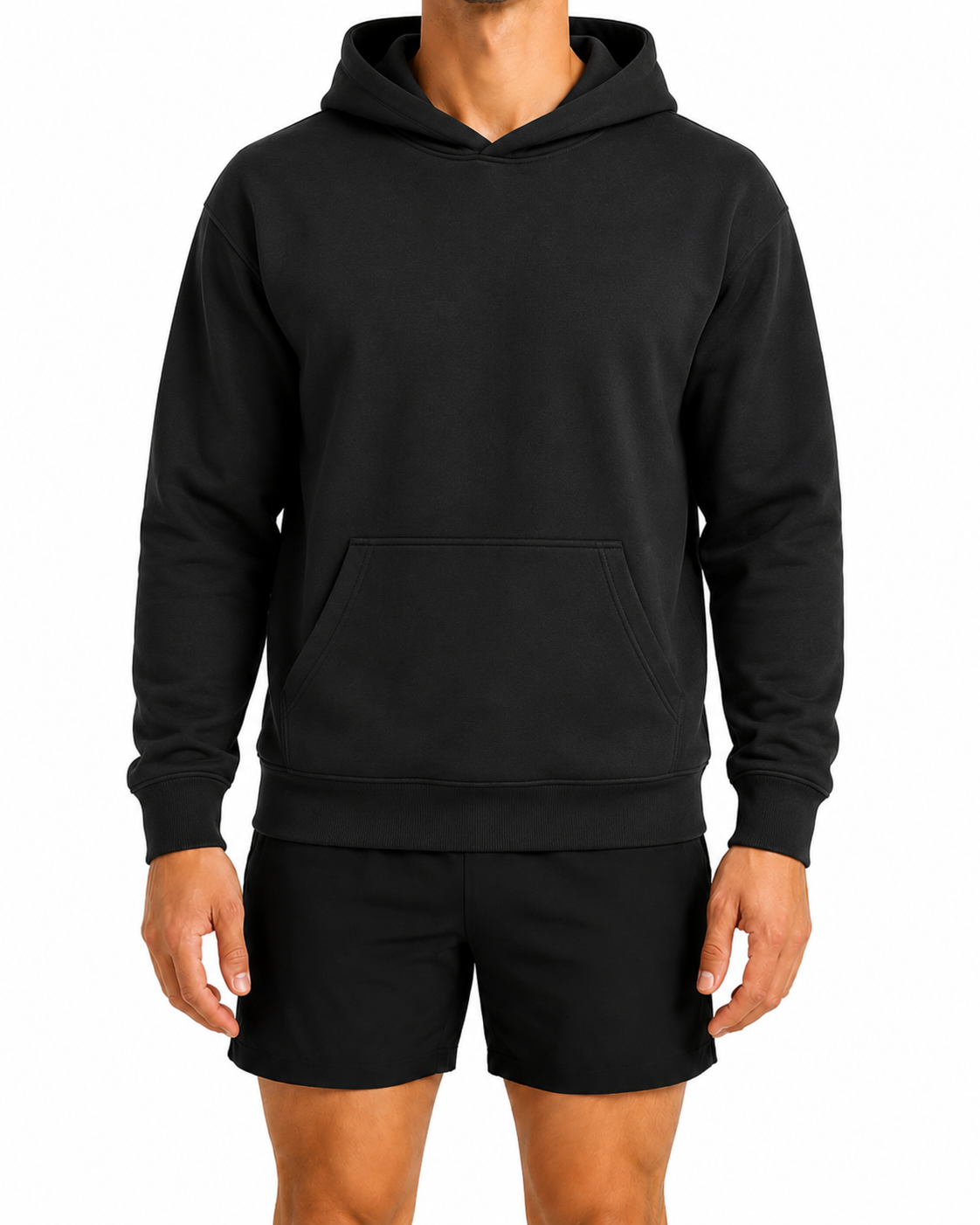 black hoodie model mockup