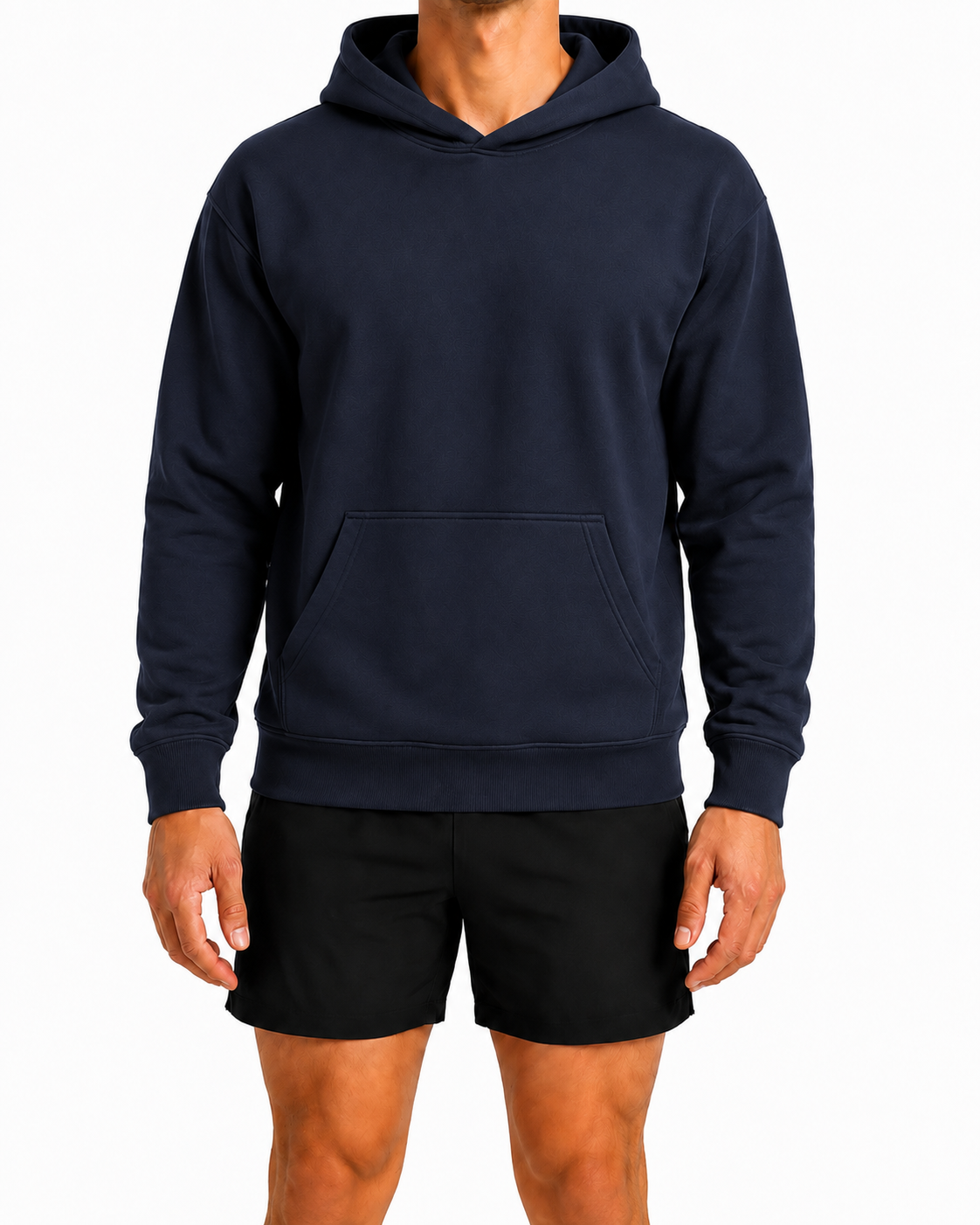 navy hoodie model mockup