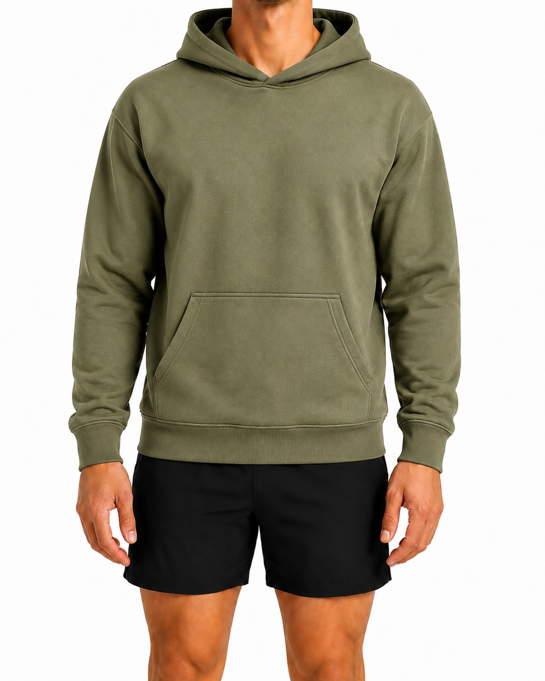 olive hoodie model mockup
