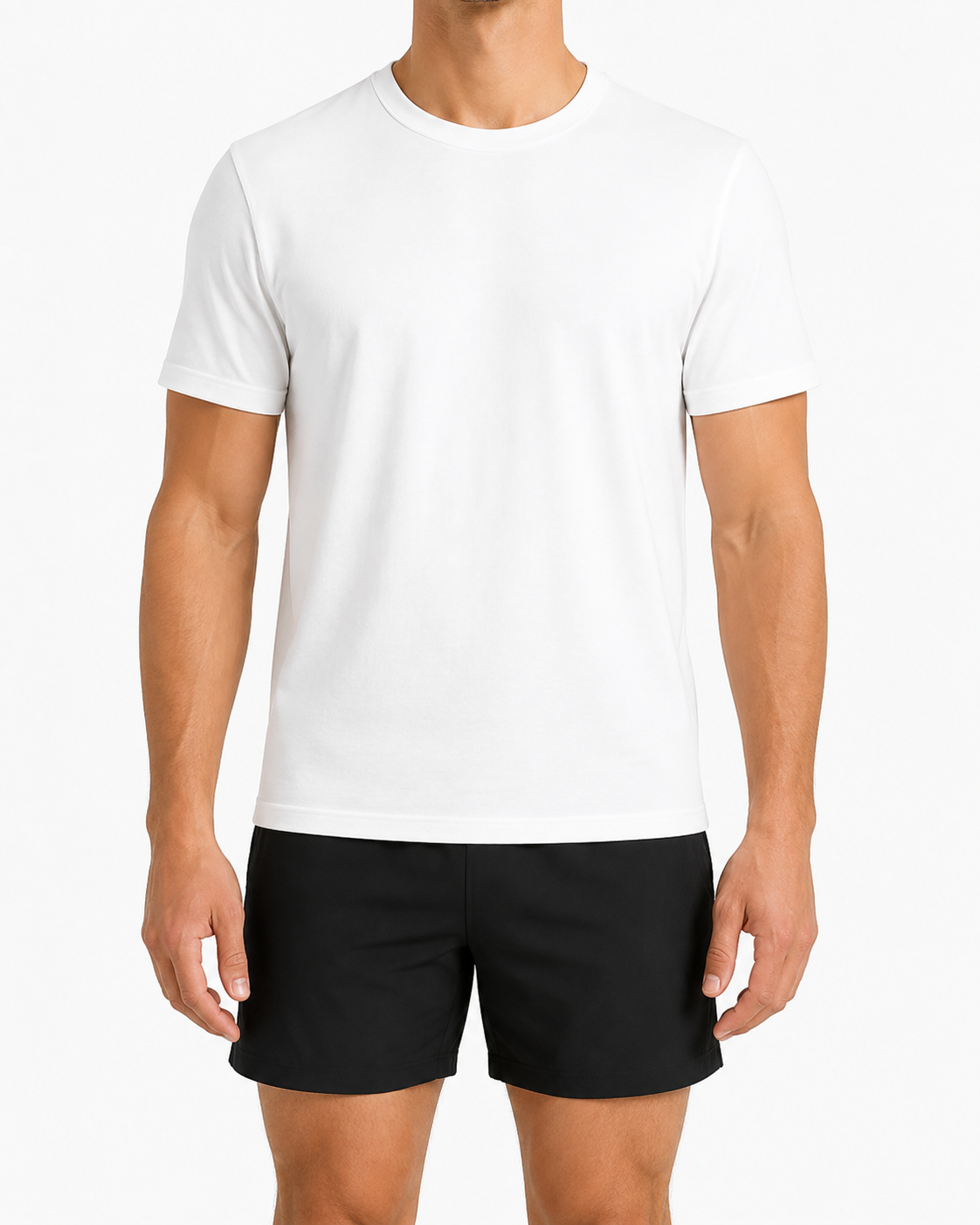 white tee model mockup