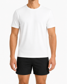 white tee model mockup